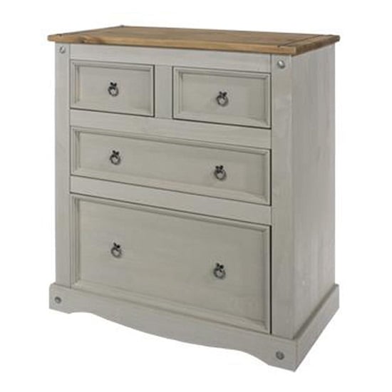 Read more about Consett chest of drawers in grey washed wax with four drawers