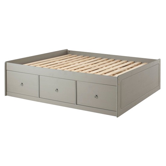 Corina Double Size Cabin Bed With Grey Washed Wax Finish Furniture in
