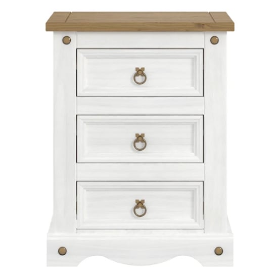 Consett Wooden Bedside Cabinet In White Washed Wax_2