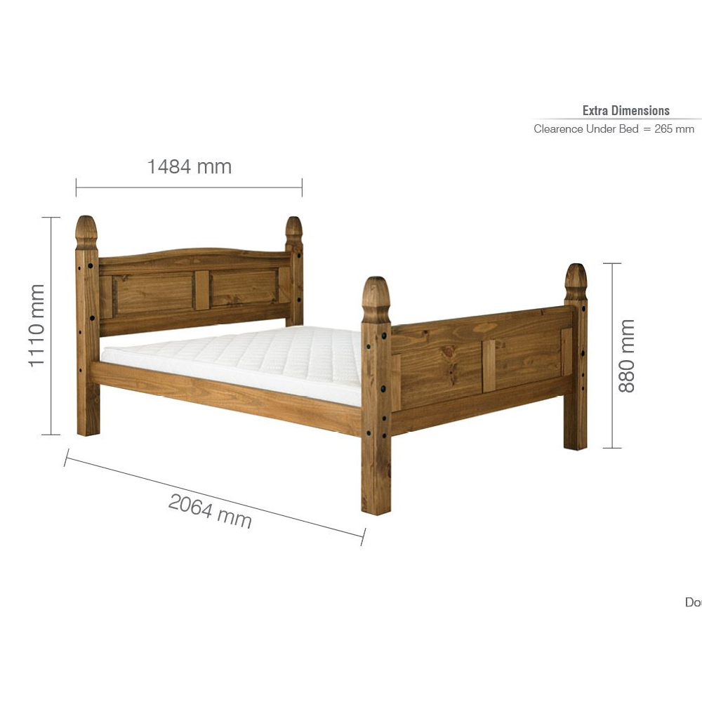 Corina Wooden High End Double Bed In Pine