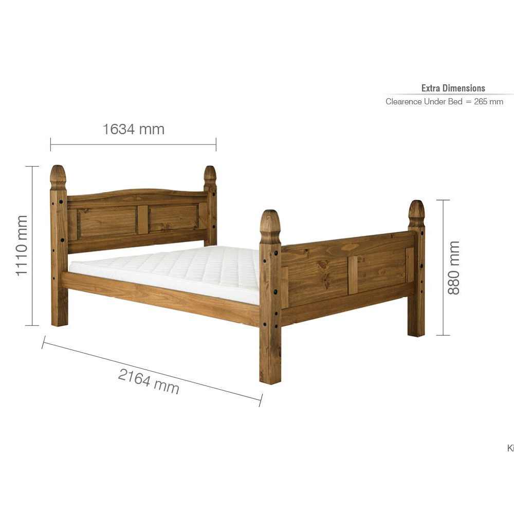 Corina Wooden High End King Size Bed In Pine