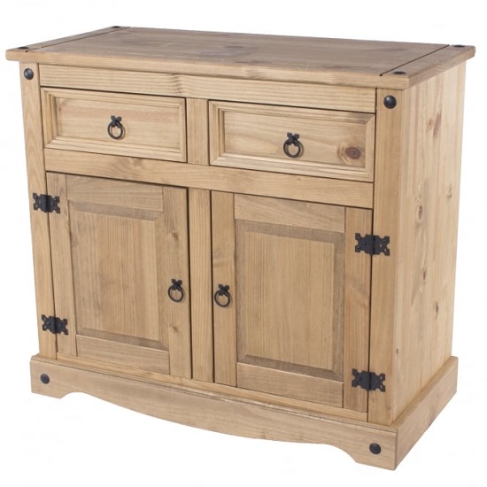 Photo of Consett wooden small sideboard in antique wax finish