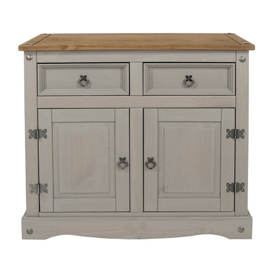 Consett Wooden Small Sideboard In Grey Washed Wax Finish_2