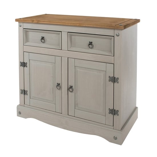 Consett Wooden Small Sideboard In Grey Washed Wax Finish_5