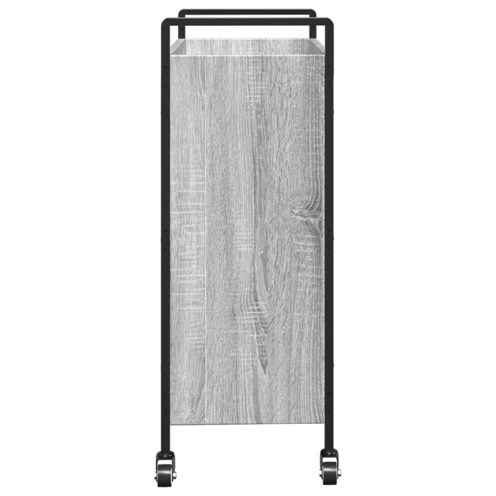 Corinth Wooden Kitchen Trolley With 3 Shelves In Grey Sonoma