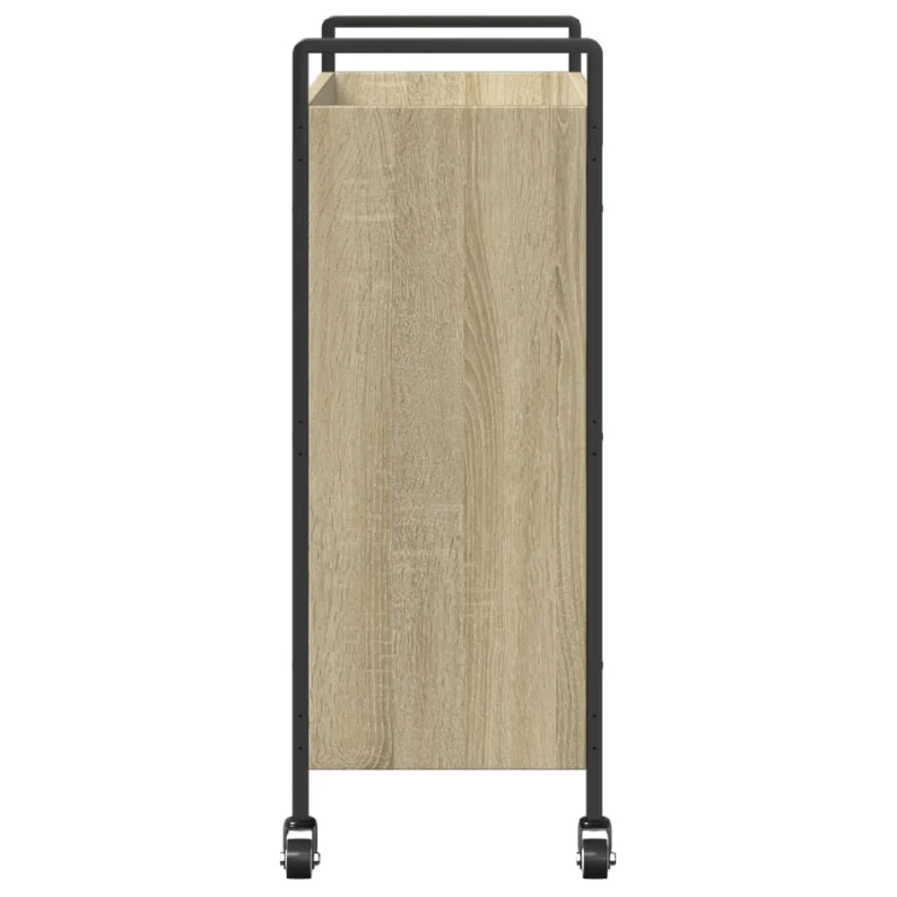 Corinth Wooden Kitchen Trolley With 3 Shelves In Sonoma Oak