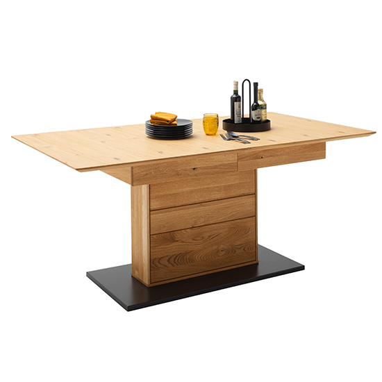 Corlu Extending Wooden Dining Table In Planked Oak_2
