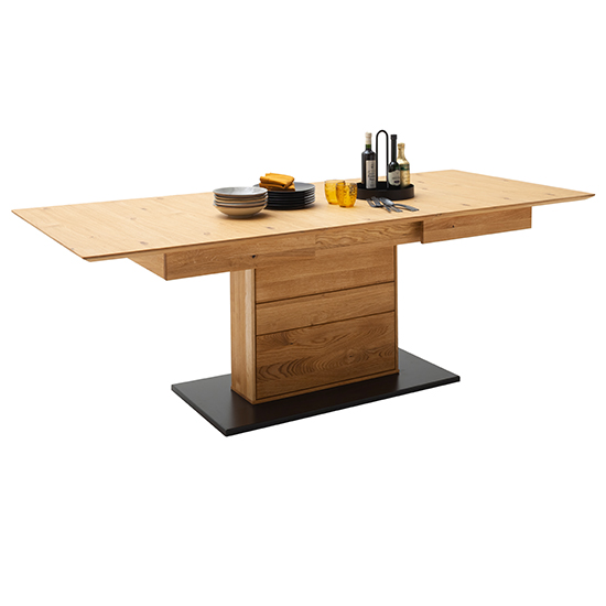Read more about Corlu extending wooden dining table in planked oak