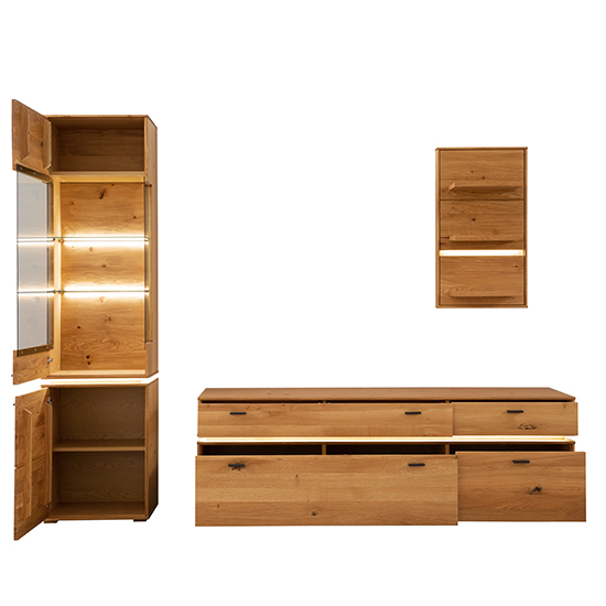 Corlu Wooden Living Room Furniture Set 1 In Oak With LED_4