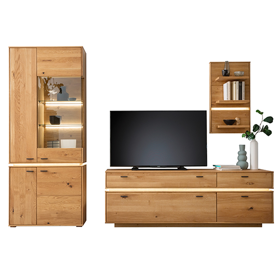 Corlu Wooden Living Room Furniture Set 2 In Oak With LED_2