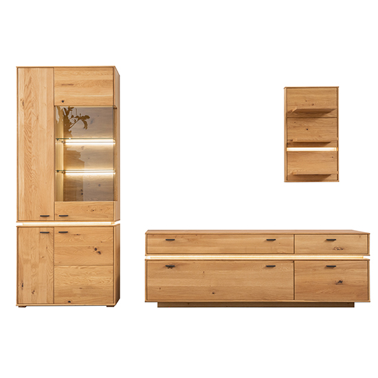 Corlu Wooden Living Room Furniture Set 2 In Oak With LED_3