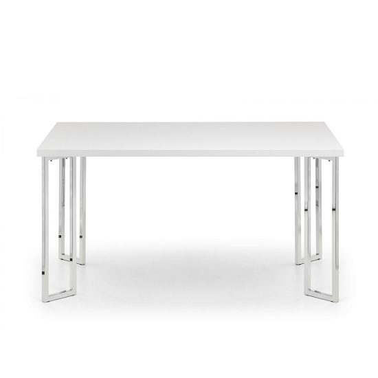 Photo of Magaly rectangular high gloss dining table in white