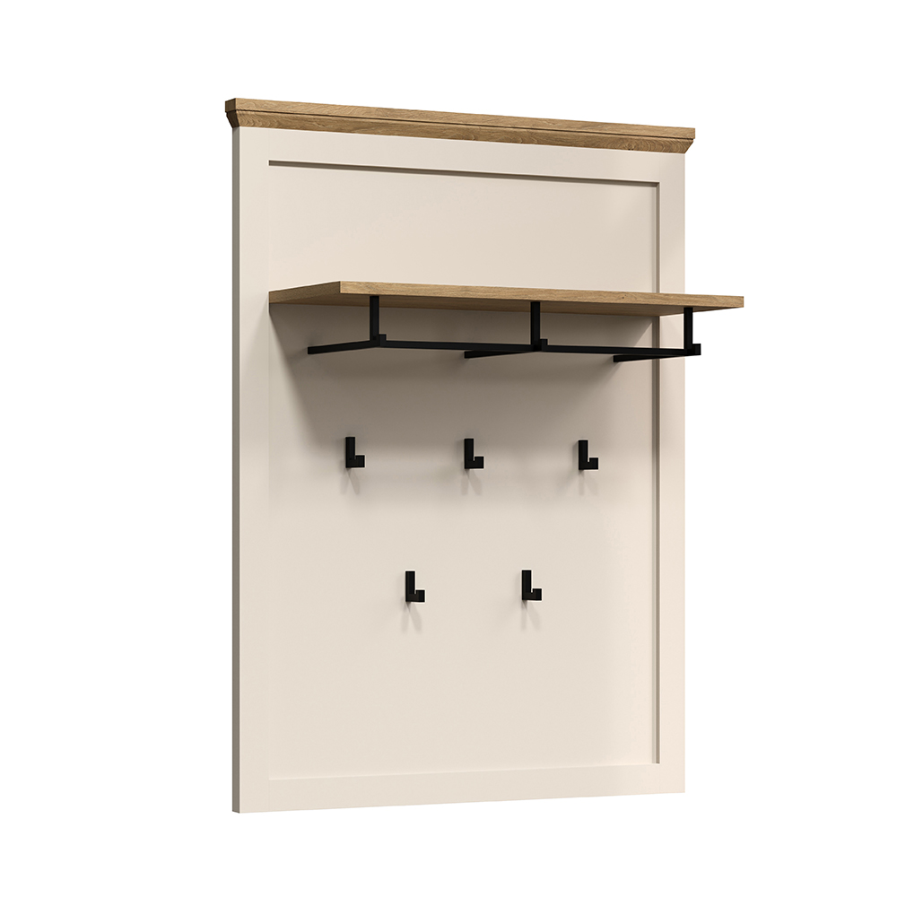 Cormilo Wooden Coat Rack in Cashmere and Stone Oak
