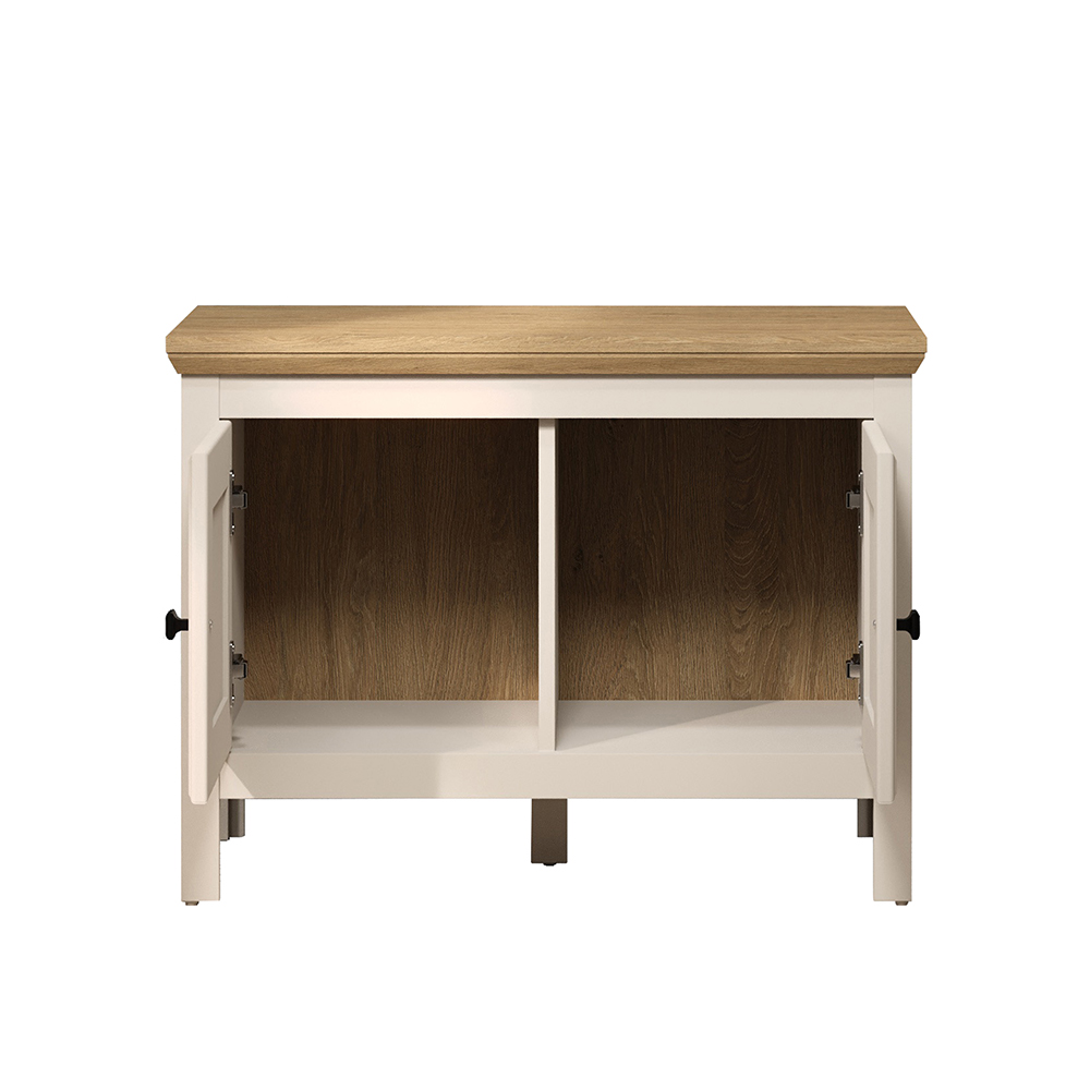 Cormilo Wooden Hallway Seating Bench in Cashmere and Stone Oak