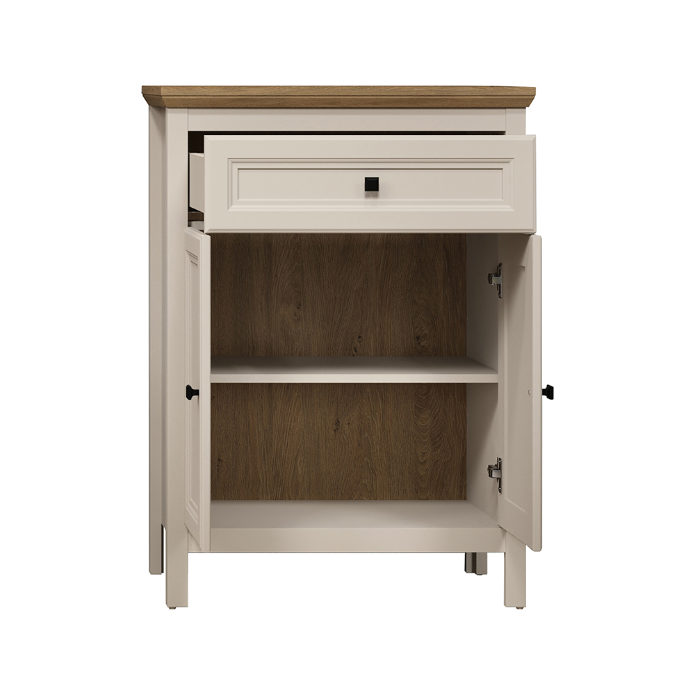 Cormilo Wooden Hallway Storage Cabinet in Cashmere and Stone Oak