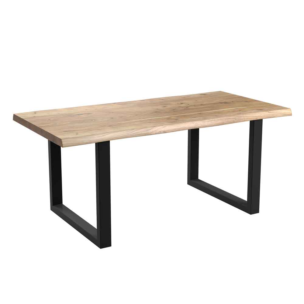 Cormira Acacia Wood Dining Table with U Shape Legs