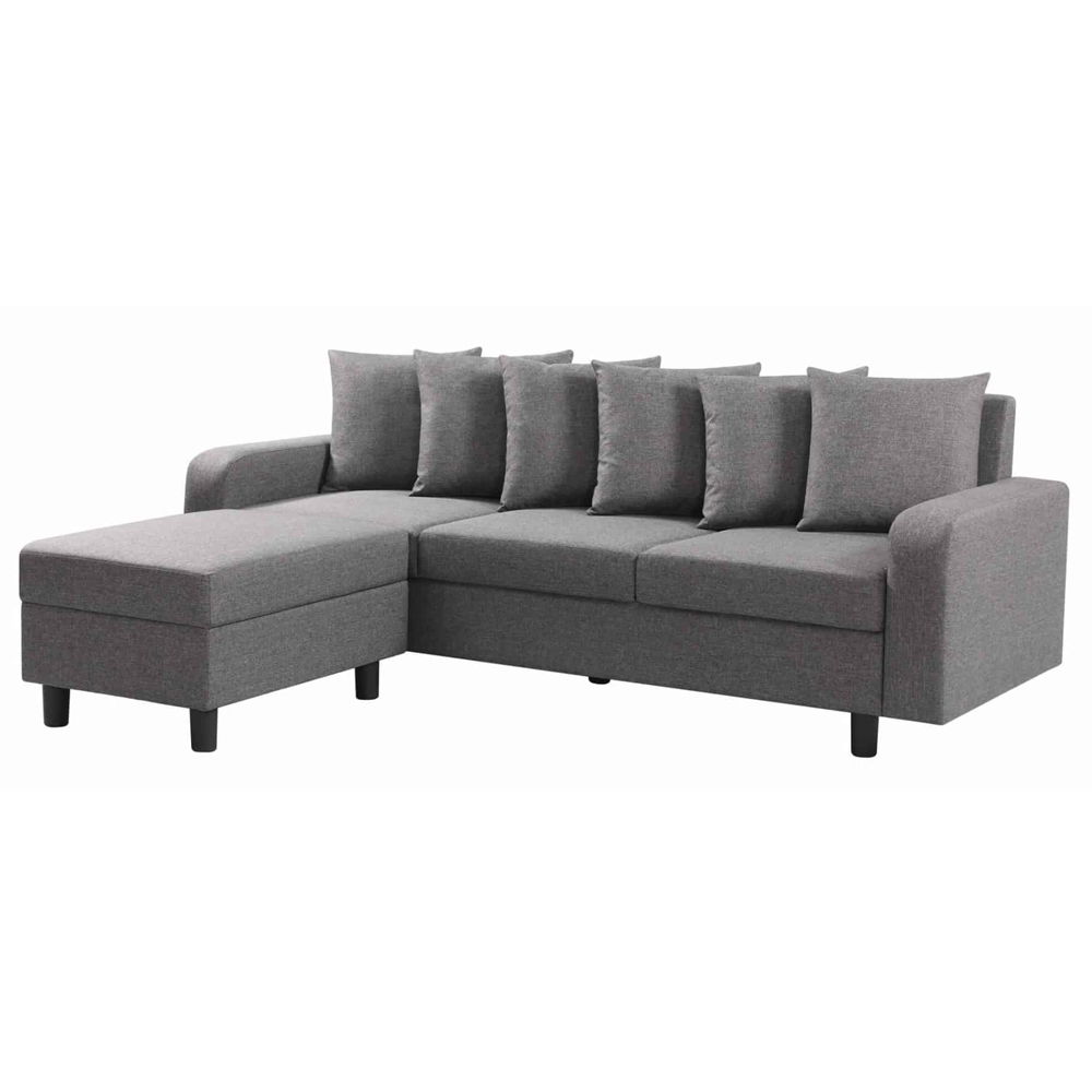 Cornelius Fabric Corner Sofa In Grey