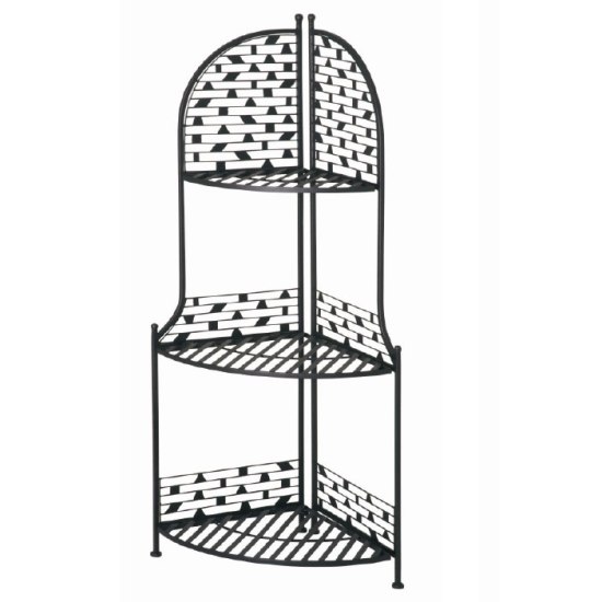 Product photograph of Temper 3 Tier Metal Corner Display Stand In Anthracite from Furniture in Fashion