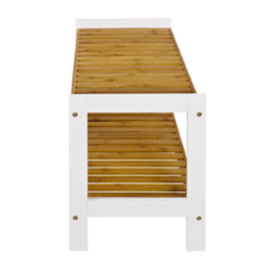 Cornville 2 Shelves Shoe Storage Rack In White And Natural Furniture