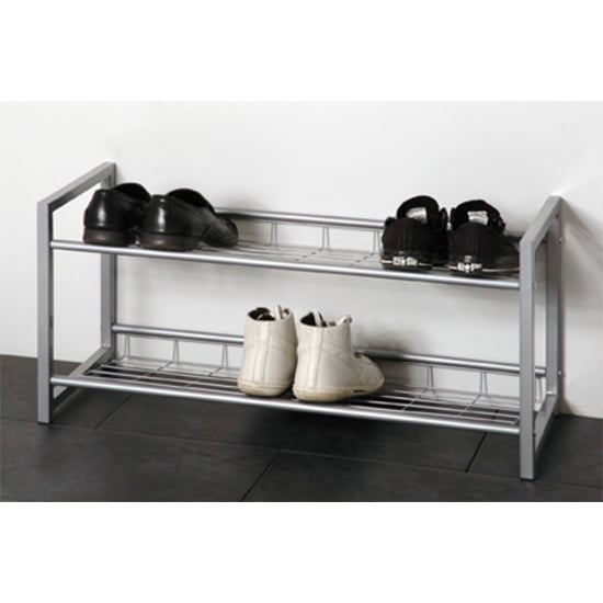 Cornville Metal Shoe Storage Rack In Aluminium