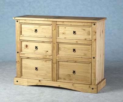 Photo of Central 6 drawer chest in waxed pine