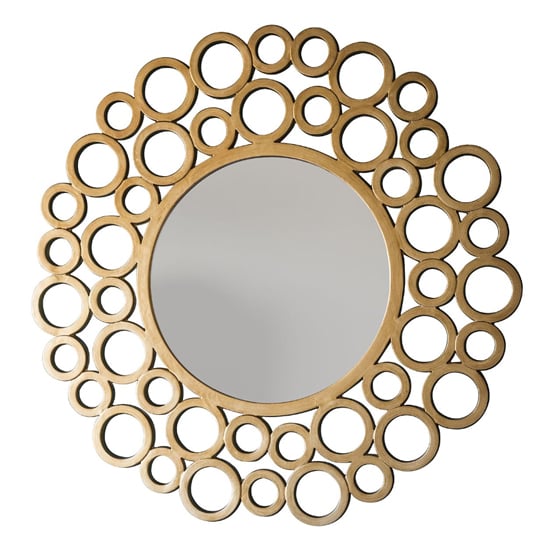 Coronado Stylish Round Wall Mirror In Gold_3