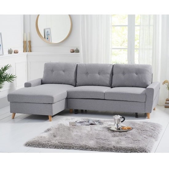 Coreen Linen Left Hand Facing Chaise Sofa Bed In Grey_2