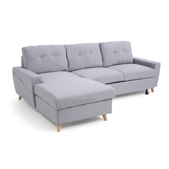 Coreen Linen Left Hand Facing Chaise Sofa Bed In Grey_4