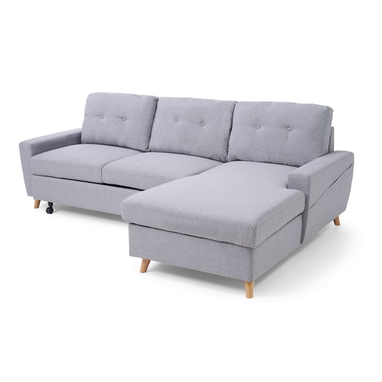 Coreen Linen Right Hand Facing Chaise Sofa Bed In Grey_4
