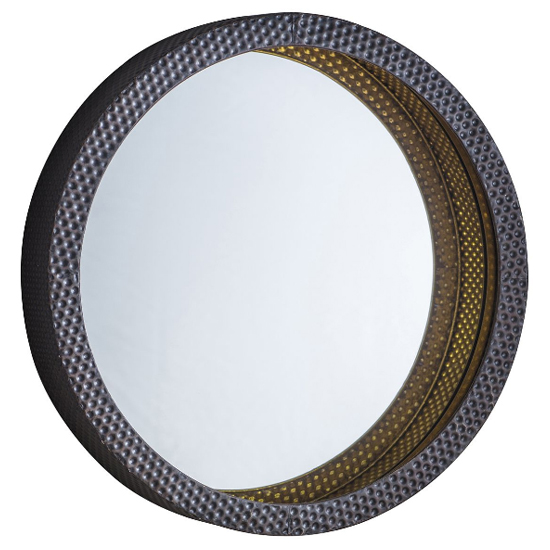 Corrick Round Wall Bedroom Mirror In Black And Gold_2