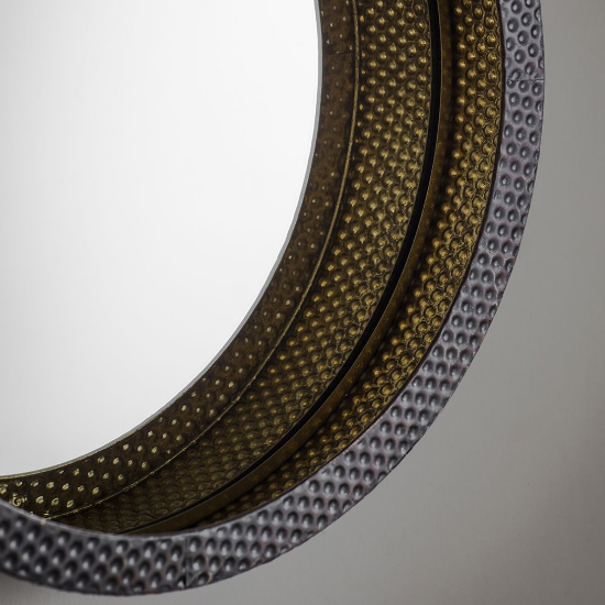 Corrick Round Wall Bedroom Mirror In Black And Gold_3