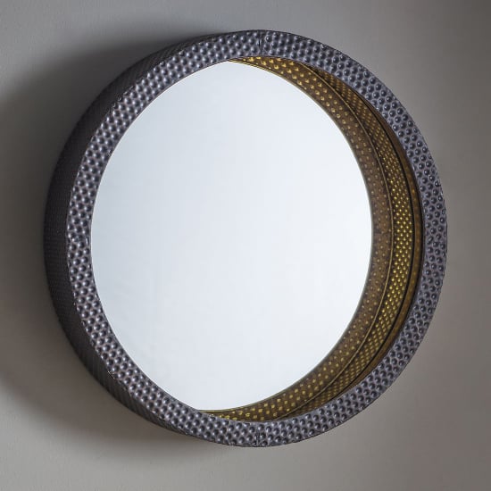 Corrick Round Wall Bedroom Mirror In Black And Gold