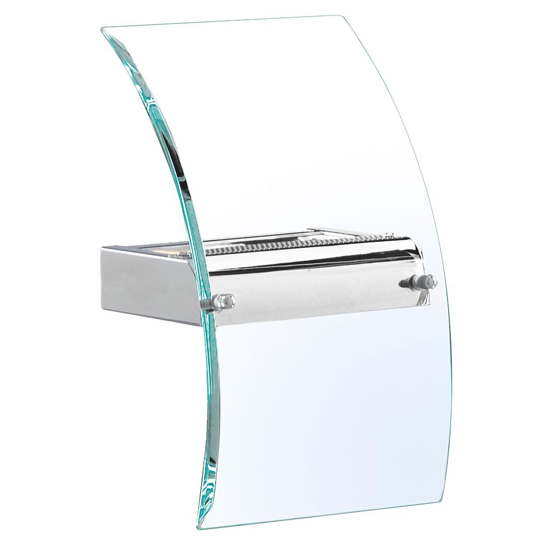 Read more about Corridor led bevelled curved glass wall light in chrome