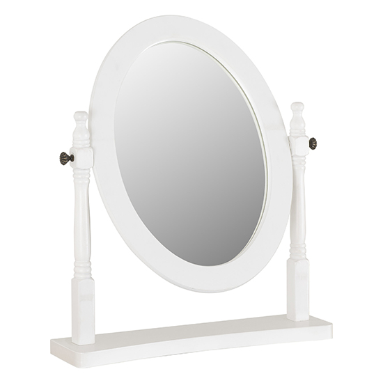 Product photograph of Corrie Dressing Table Mirror In White from Furniture in Fashion