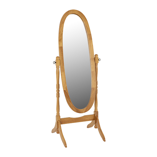 Photo of Corrie floor standing cheval dressing mirror in antique pine