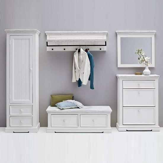 Corrin Wooden Hallway Furniture Set 3 In White_3