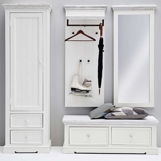 Corrin Wooden Hallway Furniture Set 2 In White_2