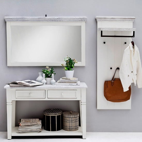 Corrin Wooden Console Table In White With 2 Drawers_3