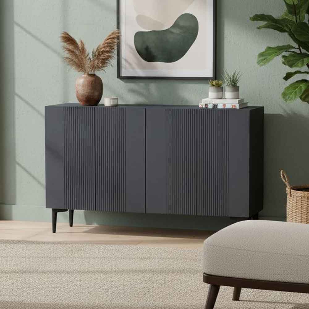 Corsa Wooden Sideboard with 4 Doors in Anthracite