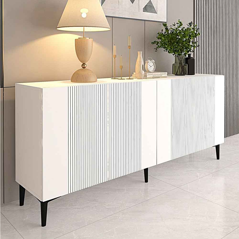 Corsa Wooden Sideboard with 4 Doors in White