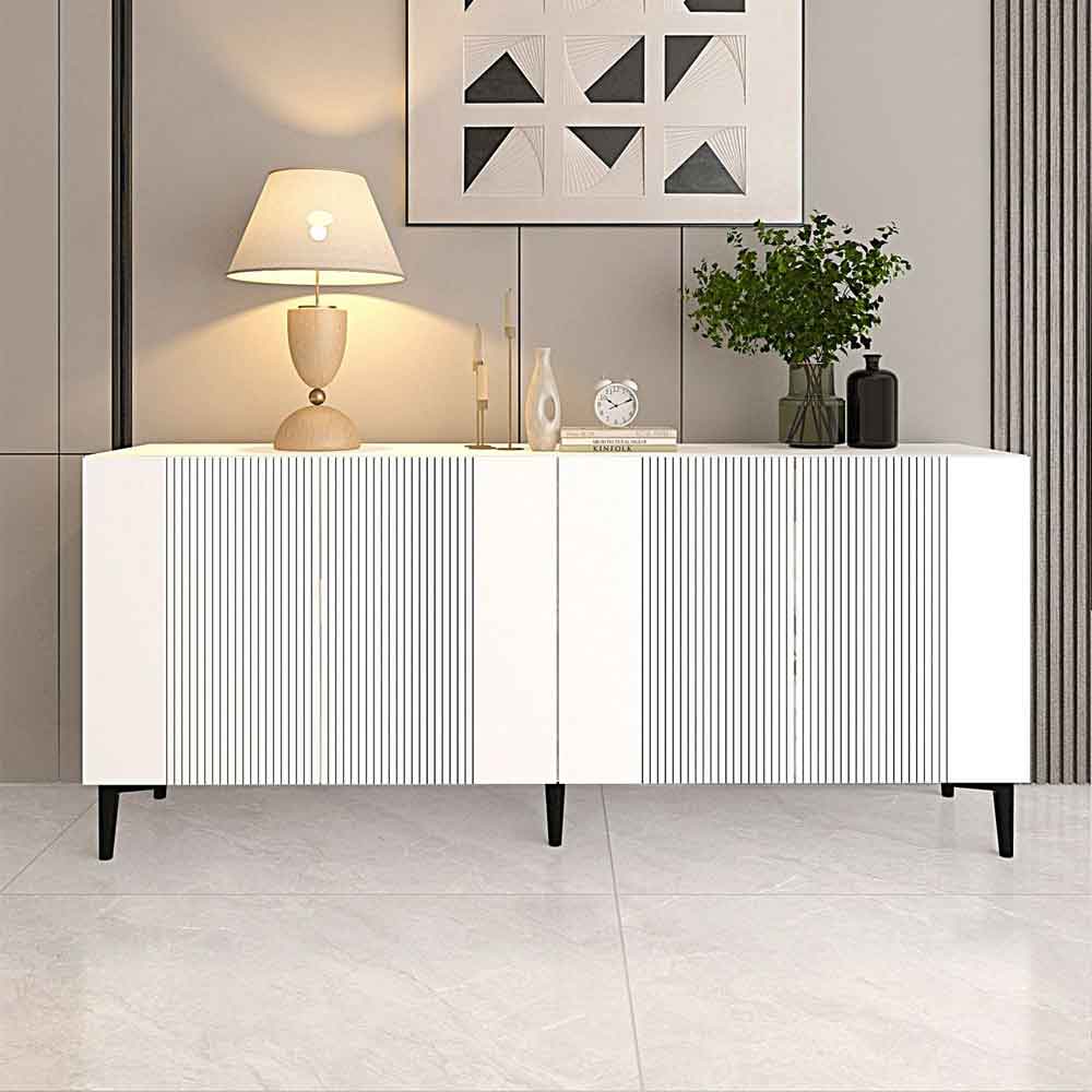 Corsa Wooden Sideboard with 4 Doors in White