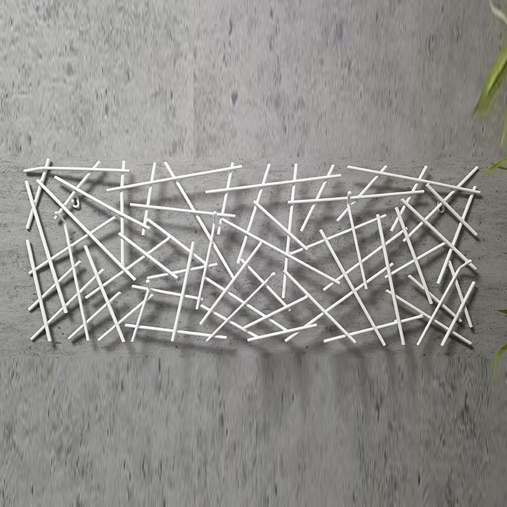 Corsicana Large Metal Wall Hung Coat Rack In White