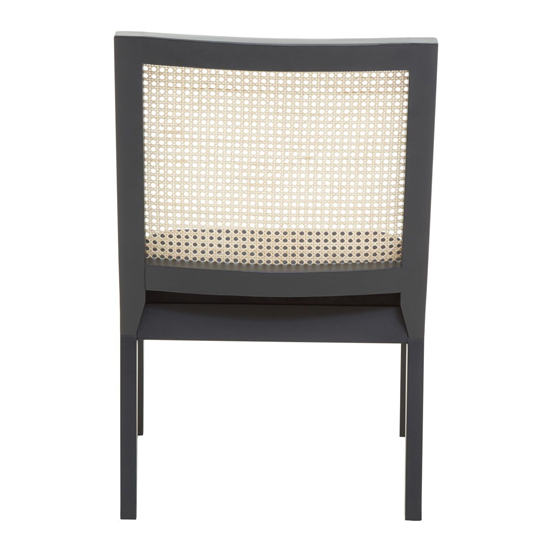 Corson Cane Rattan Wooden Accent Chair In Black