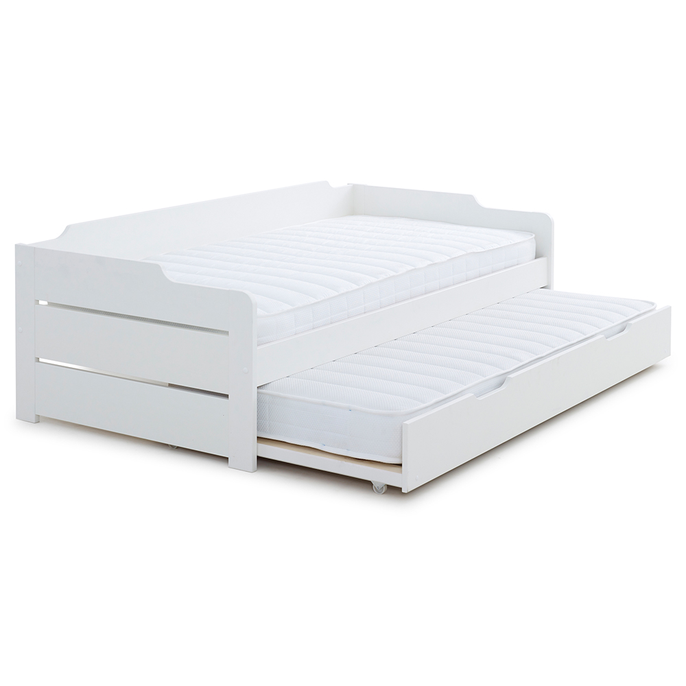 Cortez Wooden Guest Day Bed With Trundle In White