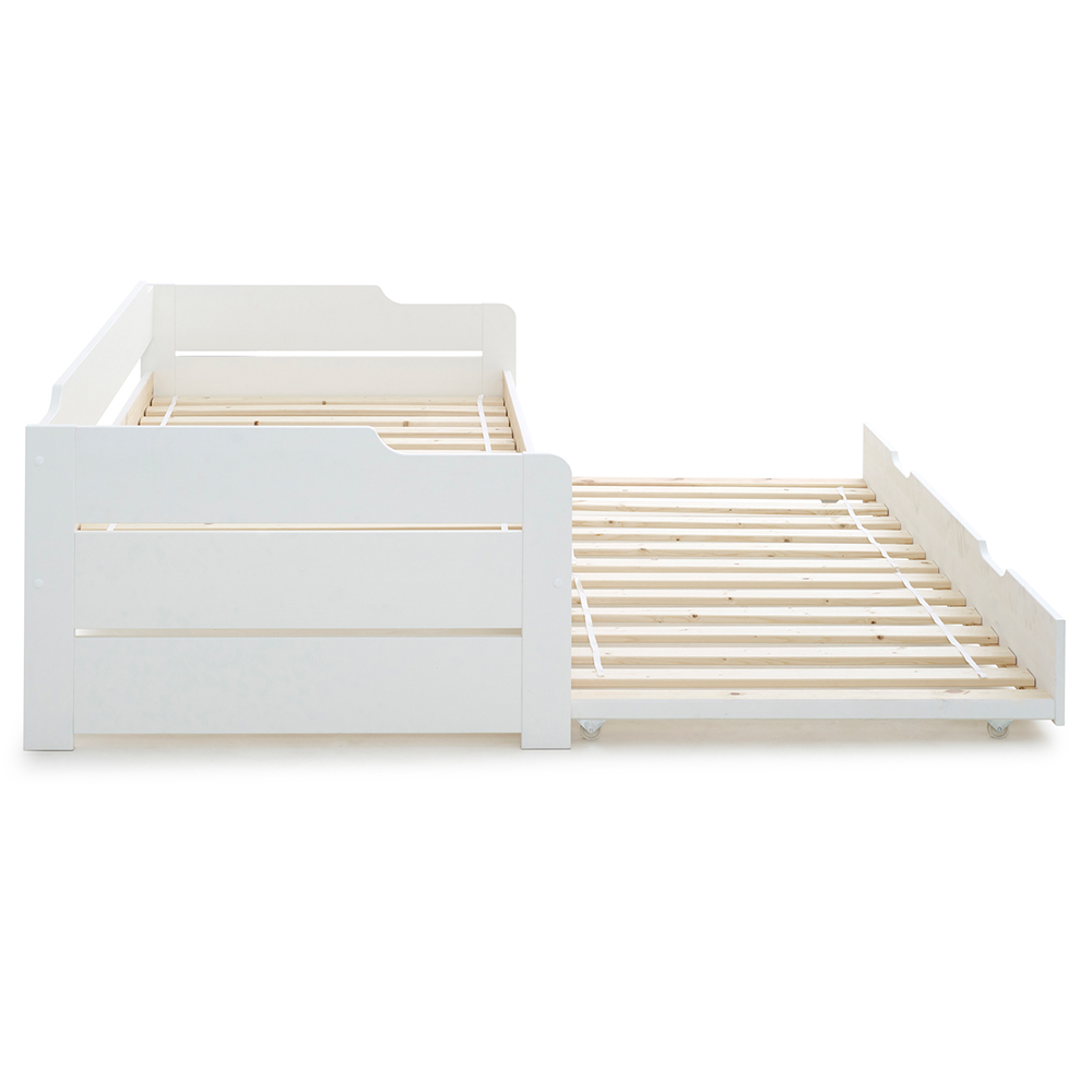 Cortez Wooden Guest Day Bed With Trundle In White