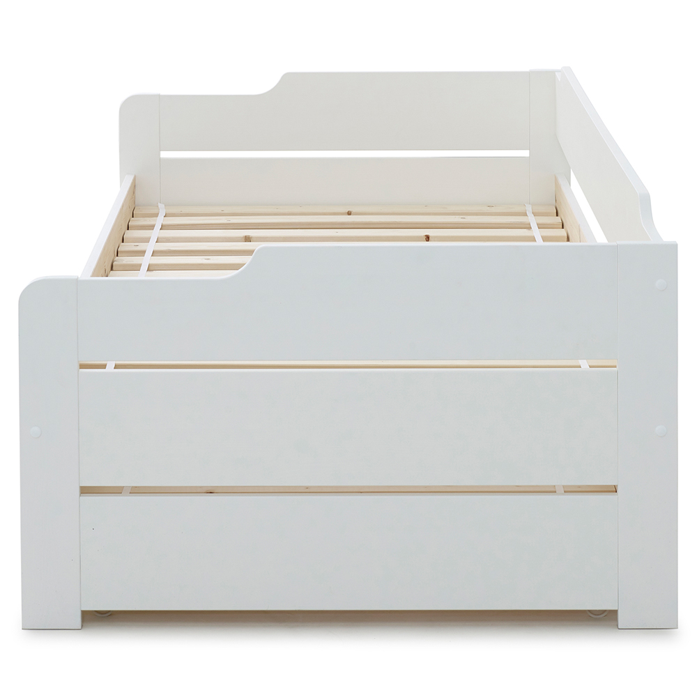 Cortez Wooden Guest Day Bed With Trundle In White