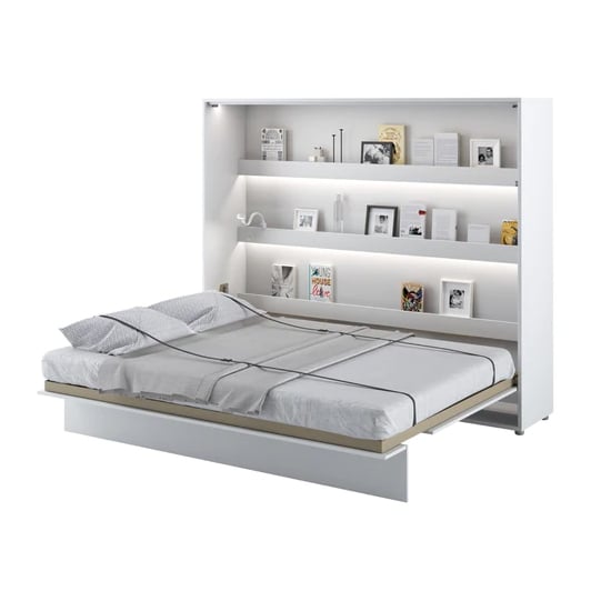 Product photograph of Cortez Wooden King Size Bed Wall Horizontal In White With Led from Furniture in Fashion