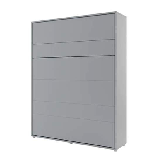 Cortez Wooden King Size Bed Wall Vertical In Matt Grey With LED
