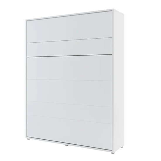Cortez Wooden King Size Bed Wall Vertical In Matt White With LED
