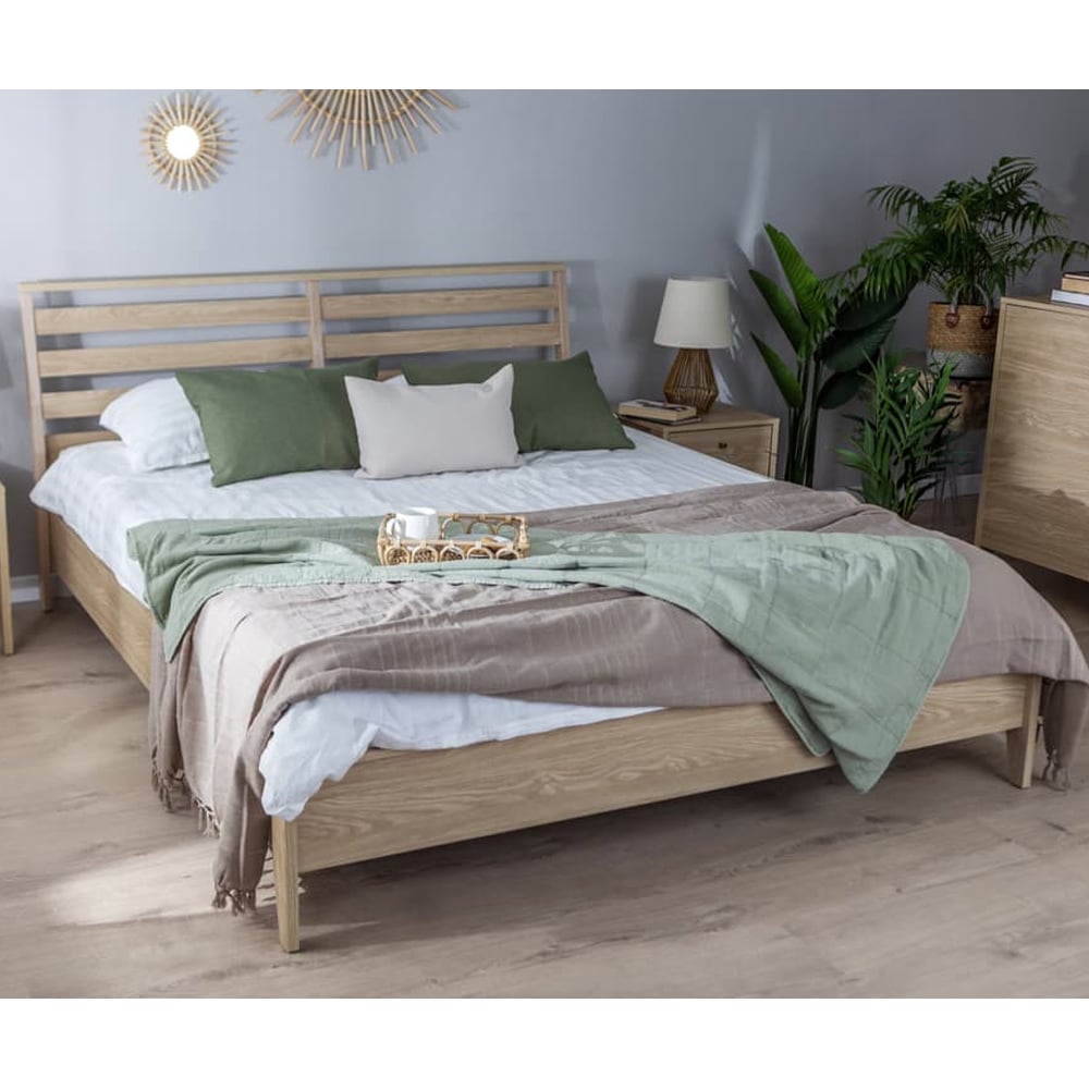 Cortez Wooden Ottoman Storage Super King Size In Oiled Oak